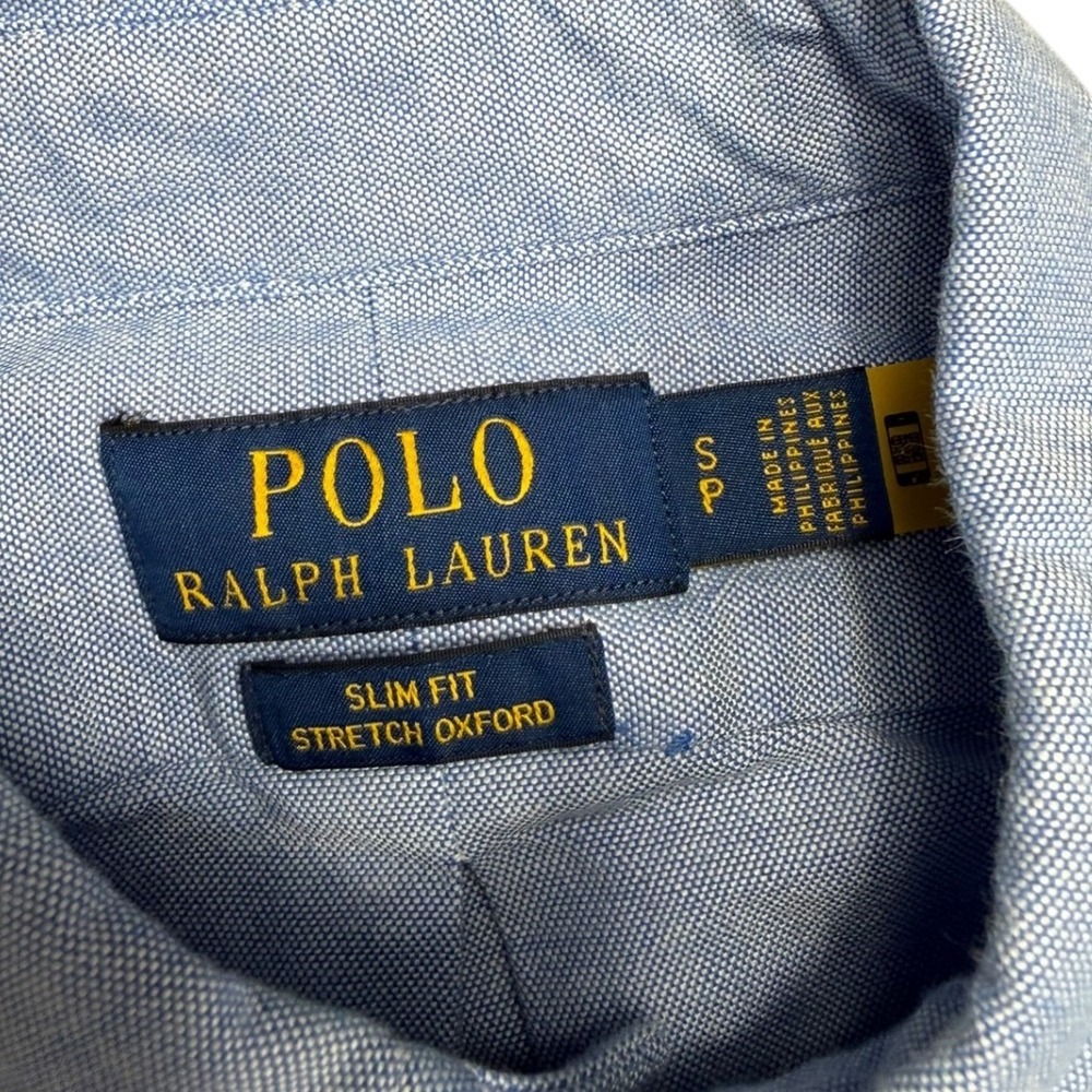 Polo Ralph Lauren Slim Fit Oxford Button Down Shirt Light Blue Pony Logo Mens S - Picture 5 of 11